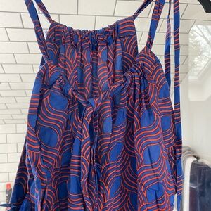 Escapada Blue and Red Patterned Dress